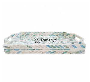 Elegante bandeja con incrustaciones de fregona hecha a mano por Tradebyd bandeja decorativa para cocina comedor y decoración del hogar - Product Image 4