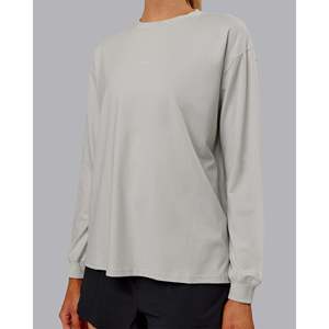 T-shirt uni surdimensionné à manches longues en coton FLX - Product Image 5