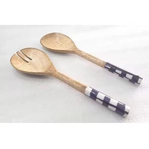 Hot Selling Mango Wooden <b>Salad</b> <b>Server</b> Spoon and Fork for Kitchen and Home Use Table Decoration for Weddings Parties Hotels - Product Image 4