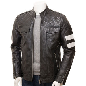 Chaqueta de cuero de calle alta para hombre-Prendas de abrigo transpirables impermeables para uso diario Diseño casual elegante con opción de logotipo frontal - Product Image 5