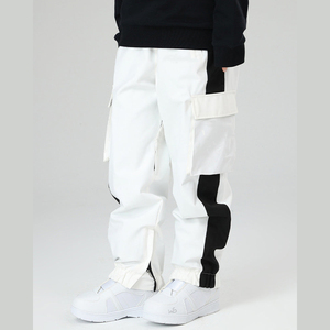 Pantalones Cargo de Nieve para Hombre, Negros y Blancos, Impermeables, Transpirables, con Panel Lateral, Cordón Ajustable en la Cintura, Estilo Baggy para Esquí - Product Image 4