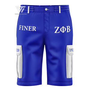 Greek Zeta Phi Beta Sorority Clothing Listo para enviar Pantalones cortos de carga de longitud larga bordados - Product Image 1