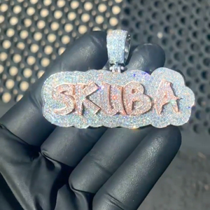 Customized Iced Out <b>Silver</b> Diamond Fine Jewelry Pendants & <b>Charms</b> 925 Sterling High Quality Diamond Pendant Hip Hop Pendant - Product Image 3