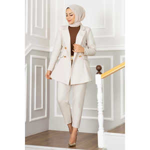 <b>Button</b>-Decorated Handkerchief Collar Detail Hijab Set 3-Piece Collection - Product Image 5