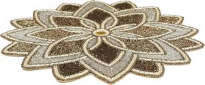 Handcrafted American Style <b>Round</b> Glass Beaded <b>Placemats</b> for Dining Table Wedding Christmas Family Gatherings Parties Decoration - Product Image 6