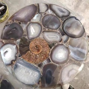 Sẵn Sàng Vận Chuyển Đồ Nội Thất Phòng Ăn Thiết Kế Hiện Đại Bàn Ăn Đá Mã Não Tròn Sang Trọng 80*80Cm - Product Image 2