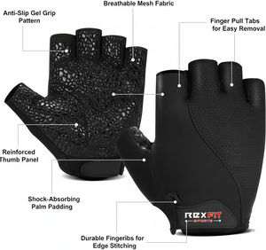 Gants de sport REXFIT avec enveloppement du poignet, gants de musculation pour la salle de sport, entraînement physique, haltères, tractions, cyclisme - Product Image 5