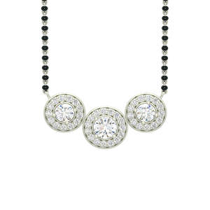 Compre un Mangalsutra de Plata Pura con Baño de Oro, Cadena de Perlas y Diamantes, Estilo Étnico Religioso, Regalo Perfecto para su Esposa - Product Image 1