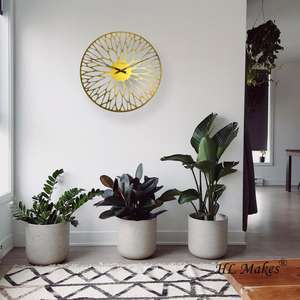 <b>Modern</b> 60cm Quartz Art Deco Steel Wall <b>Clock</b> for Living Room New Design Geometric Decorative - Product Image 4