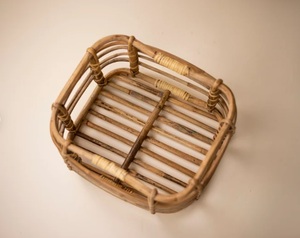 Cestas de almacenamiento de ratán de bambú de Color crema auténtico Cubos y accesorios de fotografía para recién nacidos - Product Image 6
