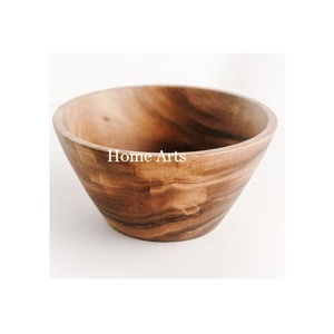 Cuenco de madera maciza para ensaladas y frutas, cuenco para servir alimentos de color marrón de Calidad exclusiva para uso en restaurantes de hoteles - Product Image 6