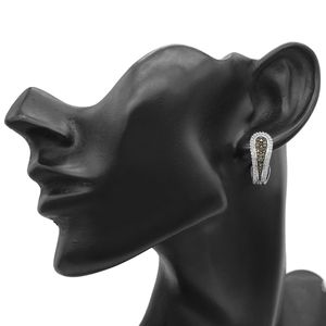 JEWELSPAARK Pendientes de Aro con Diamantes Redondos Blancos y Marrones 100% Naturales para Mujer, Plata de Ley 925 - Product Image 4