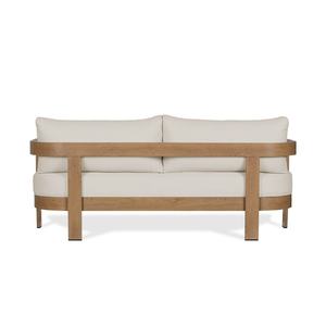 Modern <b>Wooden</b> <b>Frame</b> <b>Sofa</b> with Beige Cushions and Minimalist Design Perfect for Living Room or Lounge Space - Product Image 5
