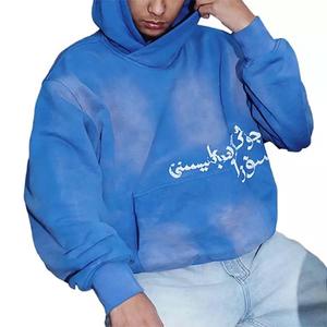 Sudadera con capucha lavada con ácido de algodón 100% de alta calidad Vintage Stone Washed Print Winter High Street Series Hoodie - Product Image 3