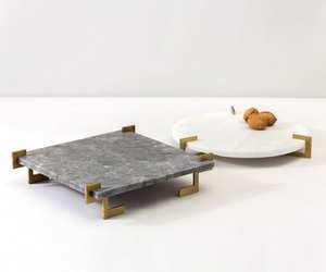 RIVER MEJOR BANDEJA DE RESINA MODERNA HECHA A MANO Elegante bandeja ecológica desechable redondeada para servir y peinar el hogar - Product Image 6