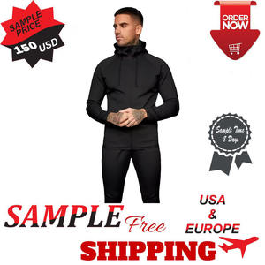 Chándales de entrenamiento de lana de algodón/poliéster para hombre, ropa deportiva, conjunto de dos piezas para trotar - Product Image 6