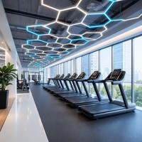 Sistema Modular Hexagonal Moderno para Gimnasio, Resistente a Impactos, Decoración de Iluminación Interior para Estudio de Fitness - 2
