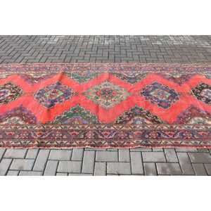 4.9x9.2 ft Turkish Rug, Vintage Large Rug, <b>Red</b> Ikat <b>Wool</b> Rug - Product Image 3