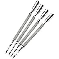 Pousse-cuticules carré professionnel réutilisable en acier inoxydable léger, outil de soin des ongles double usage, durable et personnalisable pour manucure