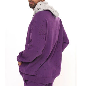 2025 mode survêtements à capuche survêtement ensemble hommes unisexe décontracté solide survêtement respirant hiver 100% Polyester - Product Image 4