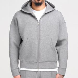 Nueva Sudadera con Capucha y Cremallera para Hombre, 450 Gramos, Estilo Casual, Color Gris, Conjunto de Sudadera Holgada y Cómoda para Hombre - Product Image 4