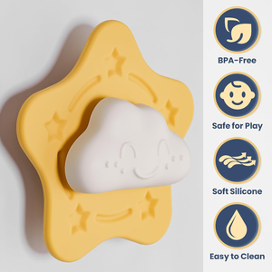 2026 nuevo juguete giratorio de succión de silicona para niños pequeños, juego giratorio sensorial de nubes y estrellas para bañeras de ventana, trona de viaje en avión - Product Image 5