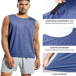 Débardeurs de course sans manches côtelés personnalisés OEM Gilet serré pour homme Sport Gym Fitness Muscle Men Débardeur côtelé - Product Image 3