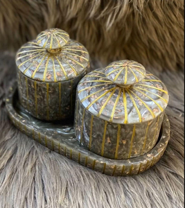 ArtisanVibe Bocal à fruits secs et plateau en résine Bonne vente Boîte à bonbons pour collations et ustensiles de cuisine Style alimentaire et ange par Tradebit - Product Image 2