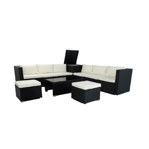 Vente en gros Premium 2023 Villa Garden PE Rotin Lounge Set avec coussin Box-Prix raisonnable pour la vente - Product Image 1