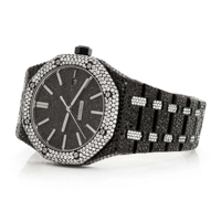 Reloj de Lujo Glacier King ETA de Cuarzo y Moissanita con Correa de Acero Inoxidable, Edición Limitada, Personalizado, Correa de 20 mm, Esfera de Cristal de 41 mm