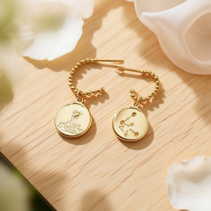 Colgante del Zodiaco en Tono Dorado, Dije Redondo de Constelación de 12 mm, Acero, Unisex, para Uso Diario - Product Image 3