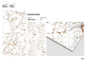 Carreaux de porcelaine élégants à haute brillance 600x600mm, finition polie, carreaux de sol pour maisons modernes - Product Image 3