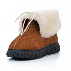 Latest Collection High Quality Leather Mini Fluff Ankle Boots Winter Shoes From Turkey Supplier