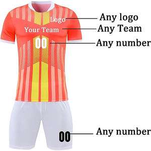 Jersey transpirable con estampado de transferencia de calor y diseño personalizado de buena calidad, conjunto completo de uniforme de fútbol ajustado ligero con cuello en V - Product Image 5