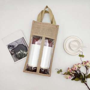 Bolsa de Yute Estilo Clásico para Botellas de Vino y Cerveza con Cierre de Cremallera, Embalaje para Regalo, Asa Larga, Origen Vietnamita - Product Image 3
