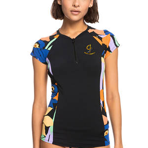 เสื้อกันผดผื่นแขนสั้น100% ผ้าโพลีเอสเตอร์สำหรับผู้หญิงผ้ายืดได้สำหรับโลโก้ออกแบบได้ตามต้องการ - Product Image 2