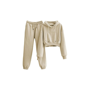 Ensemble de survêtement deux pièces à capuche pour femme, imprimé et orné de strass, respirant, 100 % coton, style urbain personnalisé, prix le plus vendu - Product Image 3