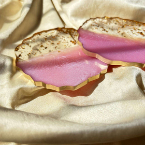 Ensemble de 4 sous-verres en résine personnalisables - Design en pierre pour bière, thé et café - Product Image 3