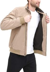 Blousons aviateur col montant manches longues Vente en gros Blouson aviateur homme zippé personnalisé Veste solide pour homme couleur personnalisée - Product Image 5
