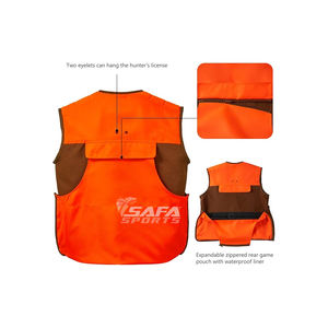 Chaleco de caza naranja personalizable para hombres y mujeres marrón/naranja multibolsillo resistente al viento impermeable Chaleco de caza multi-camuflaje - Product Image 2