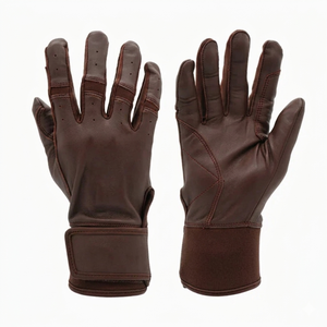 High Quality Genuine Leather Black Baseball Batting Gloves Professional Adult Youth Custom Logo Non-Slip Softball Batting Gloves - Product Image 4