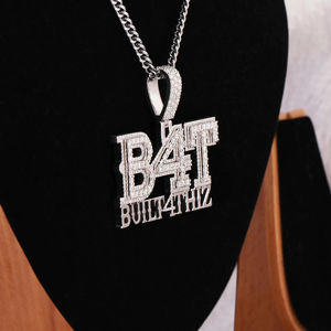 Colgante Personalizado con Letras B4T, Estilo Hip Hop, con Diamantes de Moissanita, Plata de Ley 925, Diseño Moderno - Product Image 5