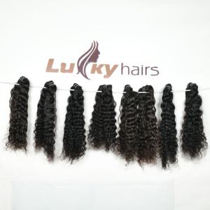 Cheveux de temple indiens crus extensions de cheveux vierges indiens crus non transformés cheveux alignés sur les cuticules indiennes crues non transformées - Product Image 4