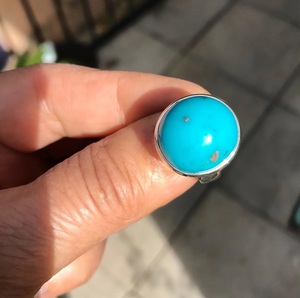 Bague en argent sterling 925 avec turquoise naturelle de la Belle au bois dormant Cadeau de naissance du mois de décembre pour Noël - Product Image 1