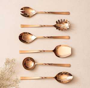 Vente à chaud nouveau style de luxe service de cuisine de mariage style de luxe service de couverts en acier inoxydable poignée torsadée ensemble de couverts cuillère - Product Image 5