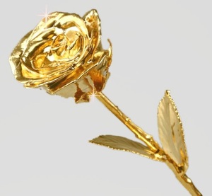 Venta al por mayor 24K oro sumergido Rosa Real preservado para siempre Rosa hecho a mano chapado en oro flor artificial para San Valentín regalo de lujo - Product Image 1