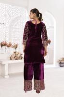 Tenue de soirée indienne-pakistanaise pour femmes, en tissu de velours lourd pur, design moderne, protection solaire, réversible, manches entièrement brodées