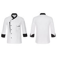 Veste de chef unisexe à manches longues en tricot personnalisée, polyester/coton, imprimé par transfert thermique, uniforme professionnel de cuisine, restaurant, bar