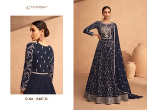 Heavy Fox Georgette con secuencias de bordado Trabajo Salwar Kameez Disponible a precio mayorista de India - Product Image 3