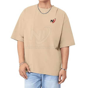 Cómoda camiseta con hombros caídos para hombre de secado rápido hecha de 100% algodón - Product Image 1